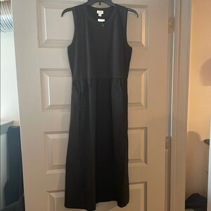 J. Crew Black Sleeveless Midi Sheath Dress
